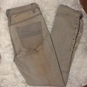 Free Ppl. Distressed gray jeans.